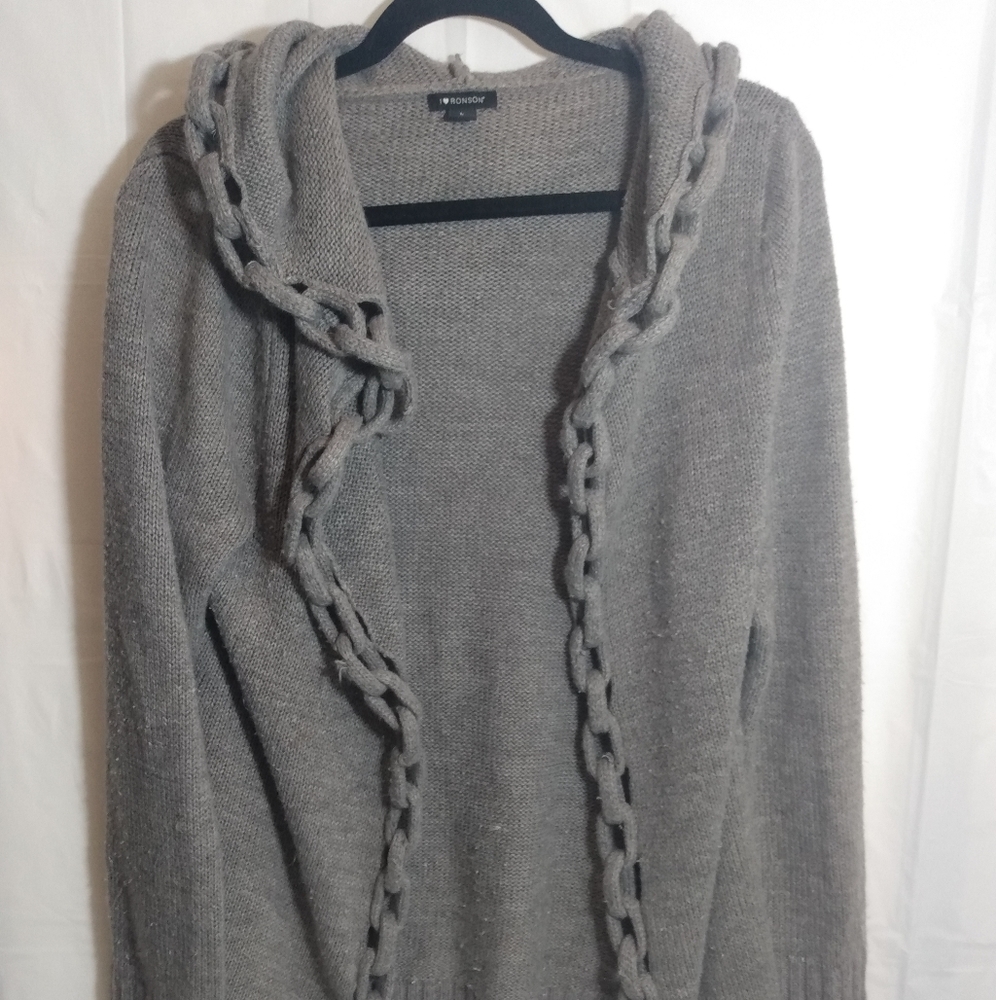 I love Ronson adorable gray knotted cardigan